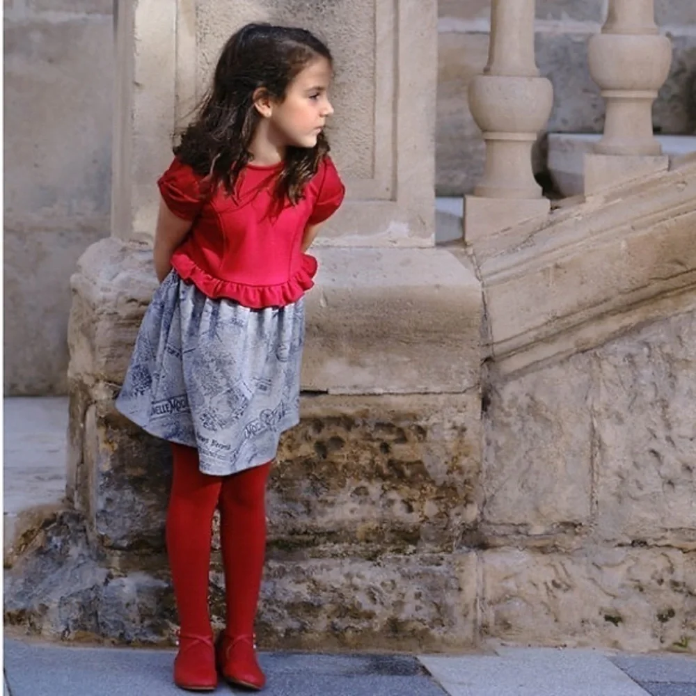 Tutto Piccolo Newspaper Print Ruffle Dress 4